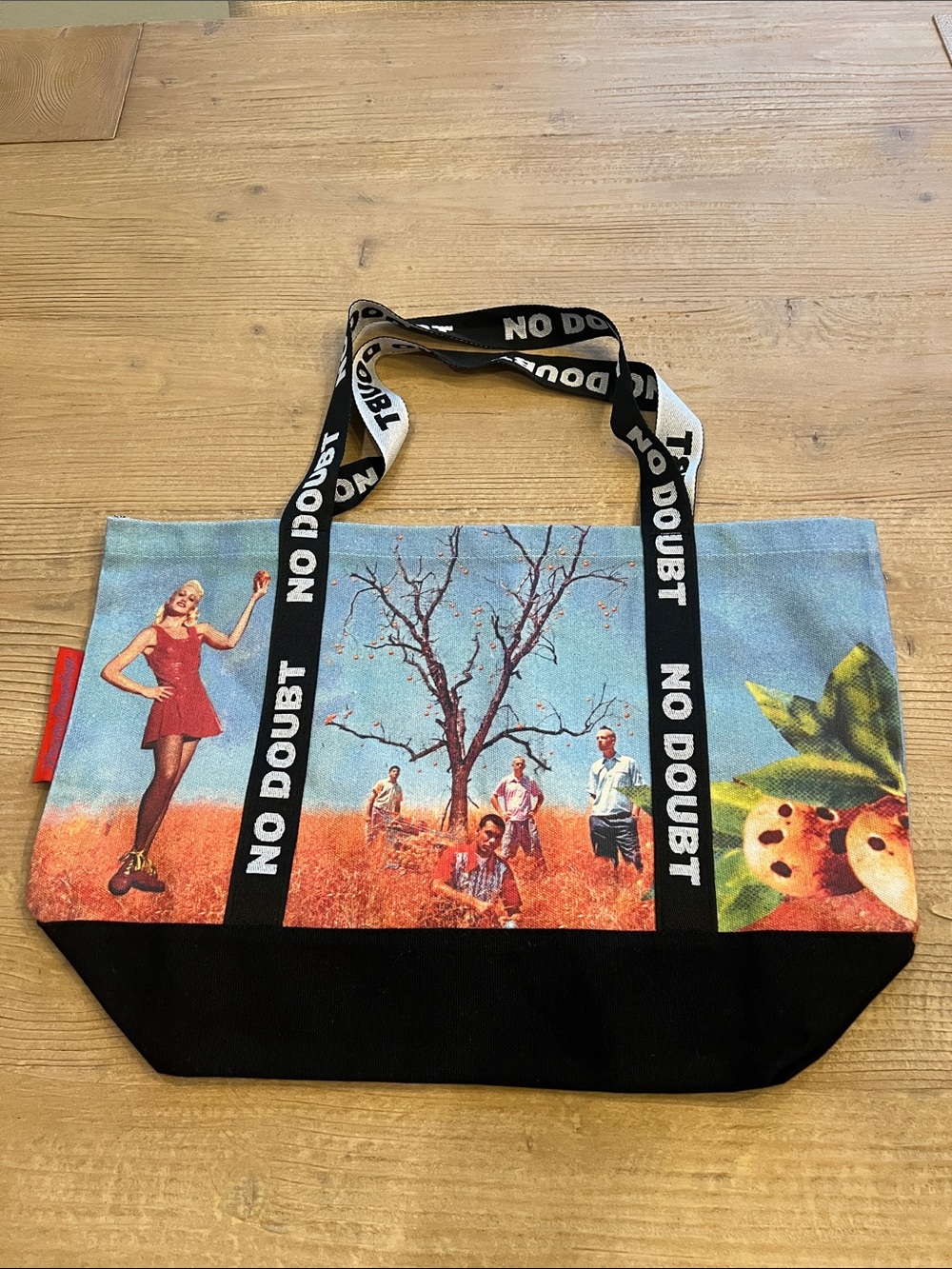 Graphic Canvas Tote in Multicolor and Black